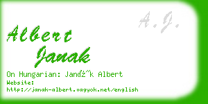 albert janak business card